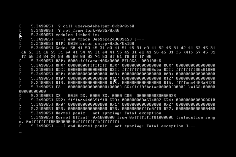 [Resolved] end Kernel panic not syncing Fatel exception vmware workstation 12