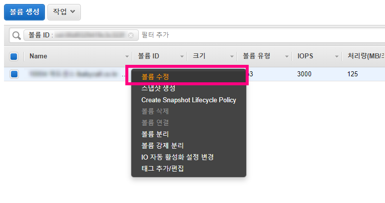 EC2 EBS 확장 아마존 AWS 서버 용량 늘리기