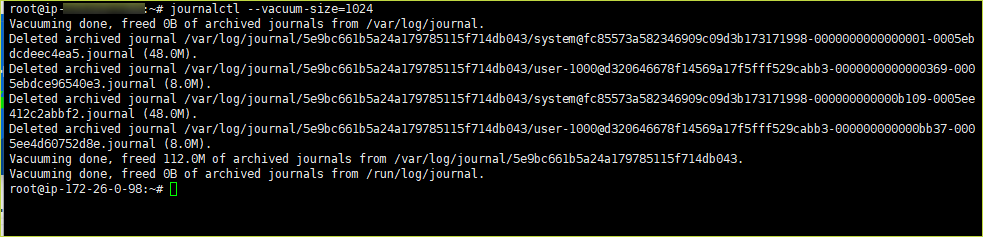 리눅스 로그 자동삭제 journalctl log 용량제한걸기