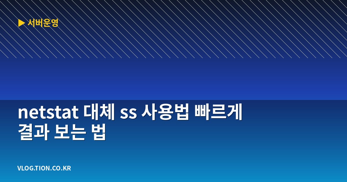 netstat 대체 ss 사용법 빠르게 결과 보는 법