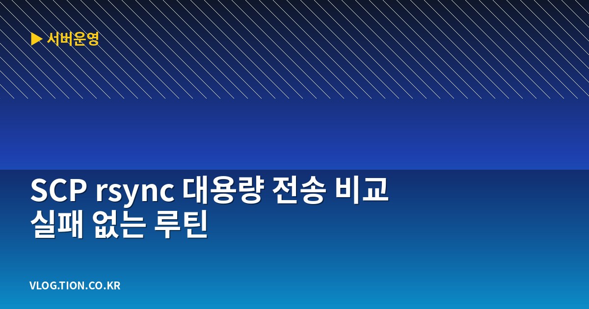 scp rsync 대용량 전송 비교 실패 없는 루틴